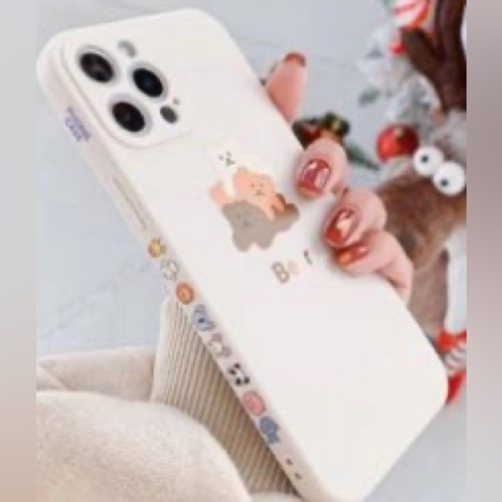 Cartoon Graphic Phone Case Beige